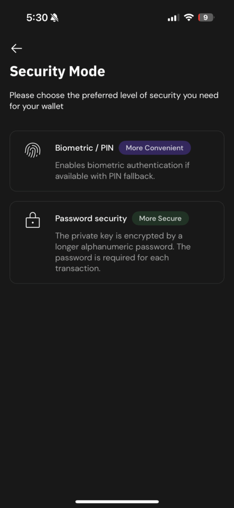 Xverse wallet security options