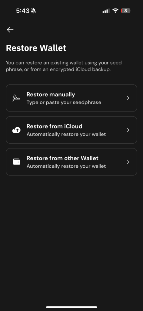 Xverse wallet restoration