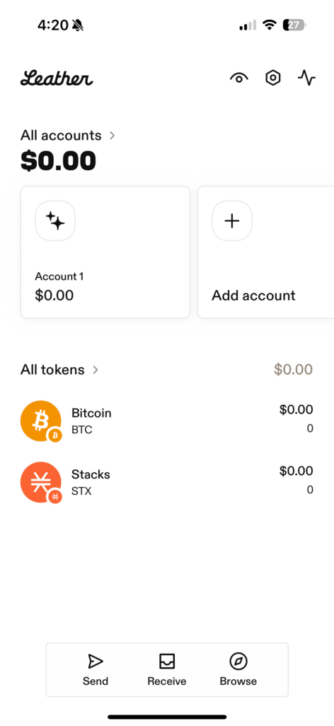 Leather crypto wallet