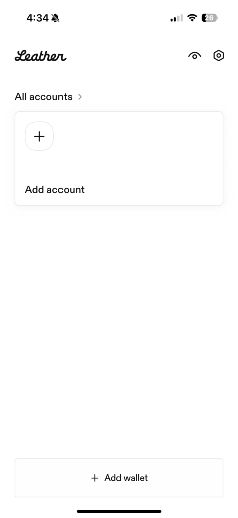 Add wallet to the Leather wallet app