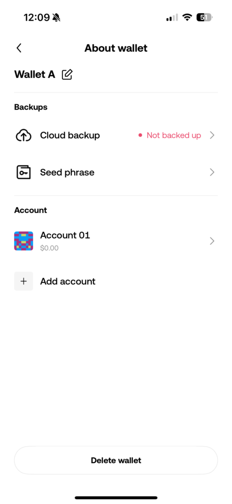 Deleting an OKX crypto wallet